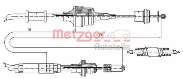 Seilzug Kupplungsbetätigung METZGER für SAAB 900 II Coupe