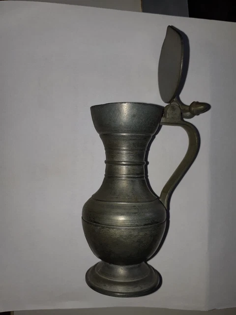 Krug mit Deckel, aus Zinn?, ca 10,5 cm hoch