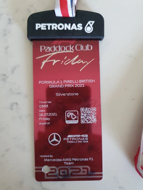 F1 Paddock Club Pass Silverstone 2021 Mercedes AMG Petronas Friday