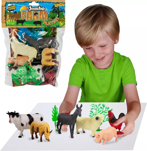 JUMBO PLAYSET - Farm Animals from Deluxebase. Large Animal Figures Toy ...