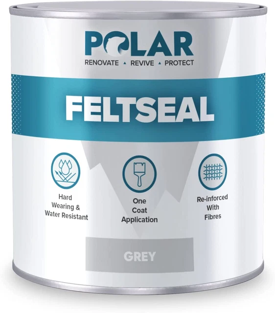 Sello de fieltro gris Polar Premium - 1 litro - sellador instantáneo impermeable de techo - identificación...