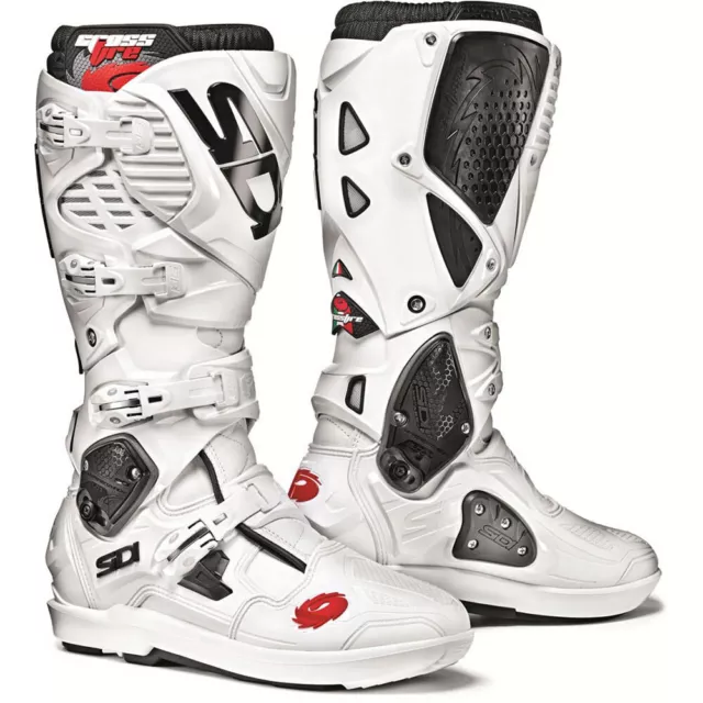 Sidi  Mx Crossfire 3 SRS White Motocross Dirt Bike Enduro Euro Boots