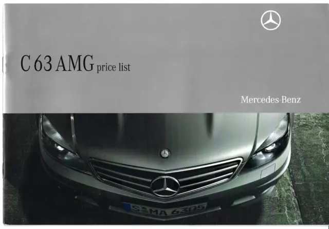 Mercedes-Benz C63 AMG Specifications 2008-09 UK Market Brochure C-Class