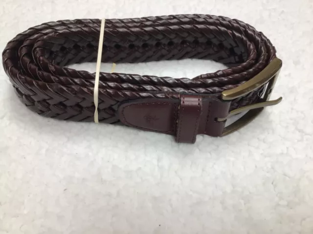 DOCKERS MEN'S 1.25 Inches Leather/ Faux Leather Braided Belt Brown XL ...