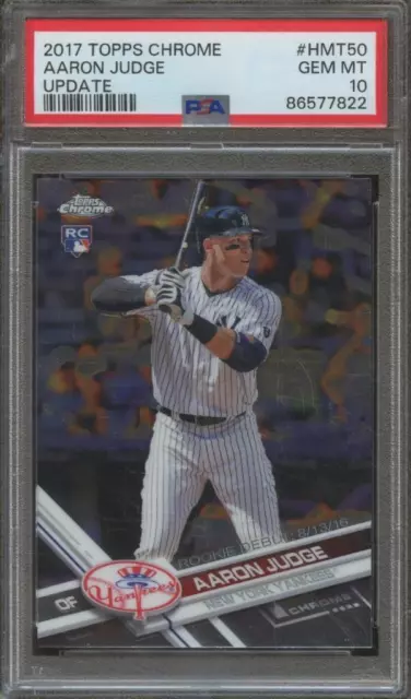 2017 Topps Chrome Update AARON JUDGE RC Rookie Debut PSA 10 GEM MINT JA180