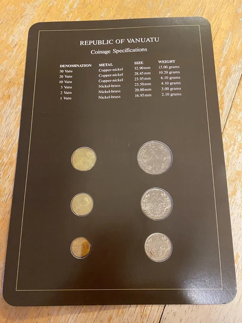 Coin Sets Of All  Nations  Republic Of Vanuatu  1983  Unc  W / Card 2