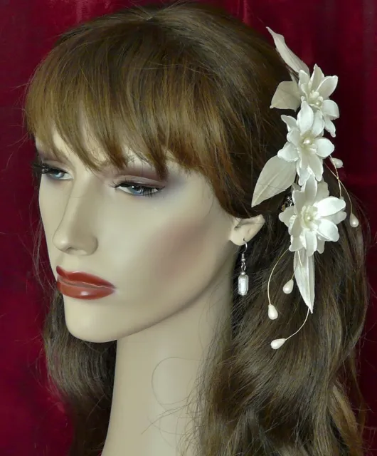 Bridal Daffodil Hair Flower Spring Wedding Fascinate Floral Comb Headpiece IVORY