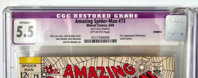 The Amazing Spiderman #73 1st App Silvermane CGC 5.5 #74 CGC 5.0 Last 12c issue 2
