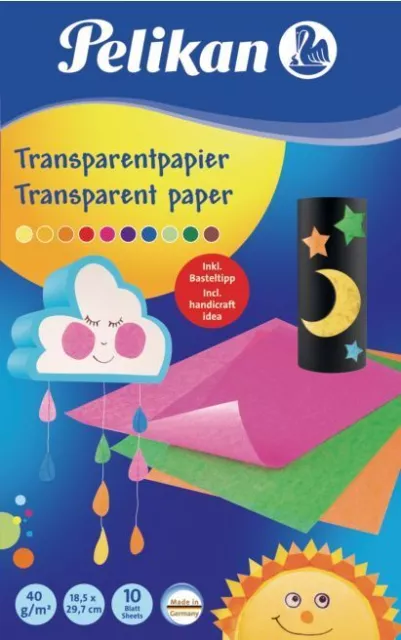 Pelikan 137943 Transparentpapier 233 M/10, Mappe mit 10 Blatt in 10 Farben