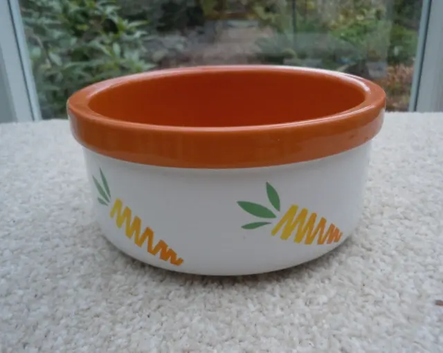 Mason Cash Rabbit Food Bowl Feeding Carrots White Ceramic