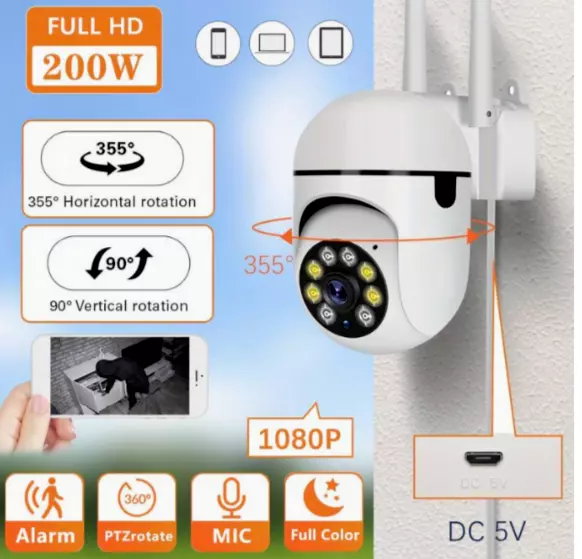 1080P IP Camera Wireless WIFI outdoor CCTV HD PTZ Smart Home Security IR Cam 5G~