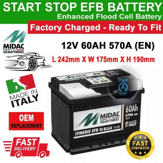 EXIDE EL600 027 EFB Stop / Start Car Battery 12V 60AH 640CCA