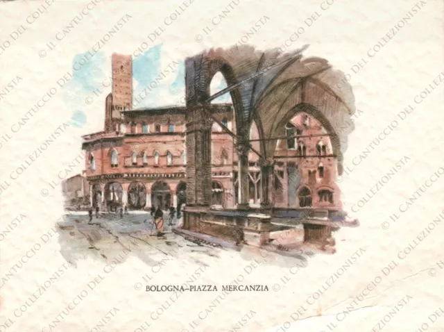 BOLOGNA Piazza Palazzo della Mercanzia Cartolina illustrata