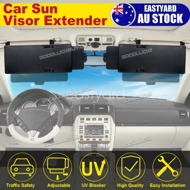 2 x Car Sun Visor Extension Extender Shield Front Side Window Shade Anti-glare