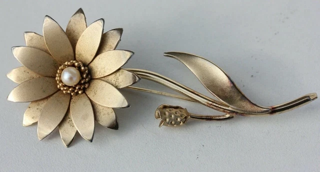 Broche Ancienne Fleurs En Micro Mosaïque - Occasion, Bon état