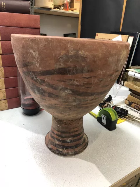 Pre Columbian Pottery Vessel Bowl Pedestal