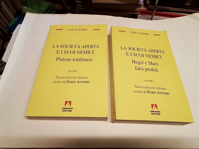 LA SOCIETA' APERTA E I SUOI NEMICI K. R. Popper 2 voll. ARMANDO ED 1996, 25n23