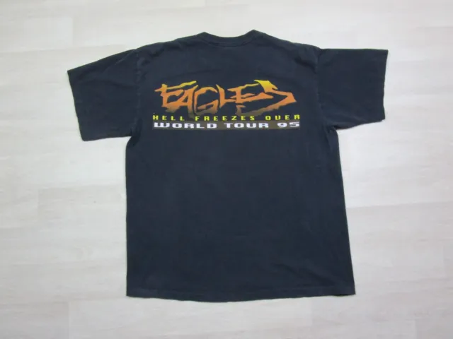 Vintage 90s Eagles Band Hell Freezes Over 1995 World Tour (XL) T Shirt Softee