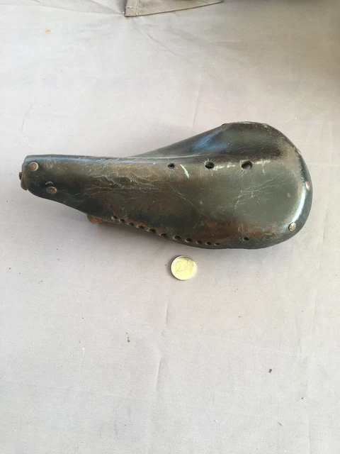 Ancienne Selle De Vélo En Cuir – Fabrication Française – Années 60 – Cyclisme Vintage