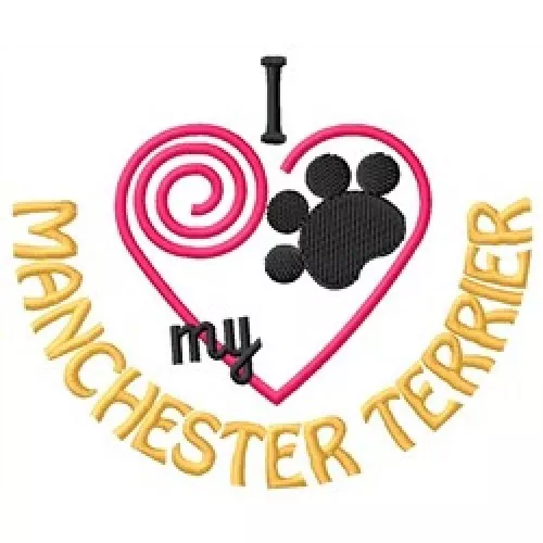 I "Heart" My Manchester Terrier Long-Sleeved T-Shirt 1391-2 Size S - XXL