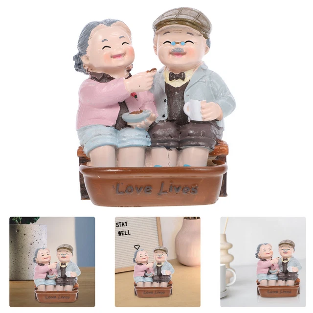 Figurines De Couple Ornements Personnes Âgées Mini Fours Poupée