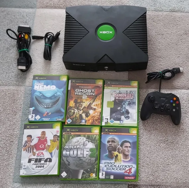 Microsoft Xbox 8 GB Schwarz Konsole + 6 Spiele Megapaket