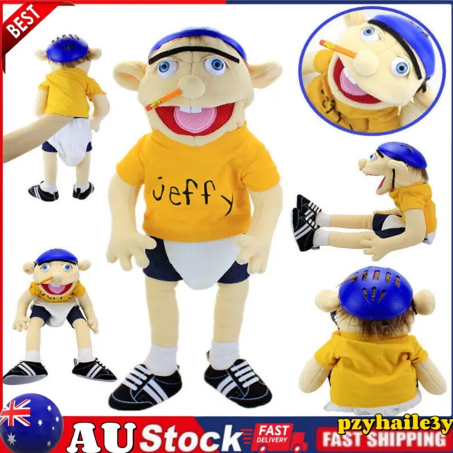 58cm Jeffy Plush Toy Jeffy Hat Hand Puppet Game Stuffed Doll Kids Gifts.c