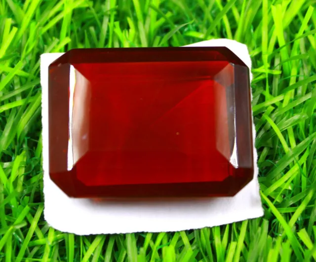 Transparent Brazilian 116.95 Ct Certified Red Topaz Emerald Cut Gemstone VVJ875