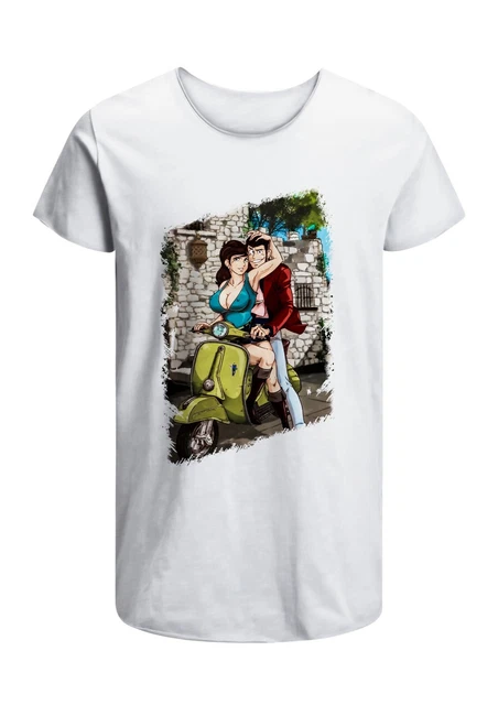 T-Shirt Lupin Fujiko vespa Uomo Abbigliamento 100% Cotone Taglia dalla S a XXL