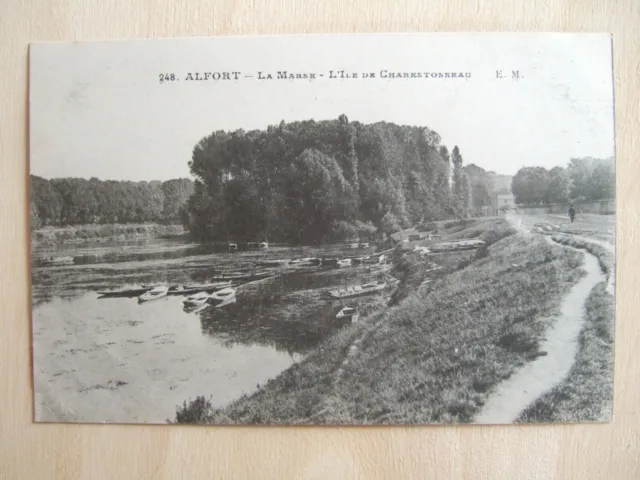 Cpa Alfort (94) La Marne - L'ile De Charentonneau - Barques