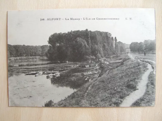 Cpa Alfort (94) La Marne - L'ile De Charentonneau - Barques