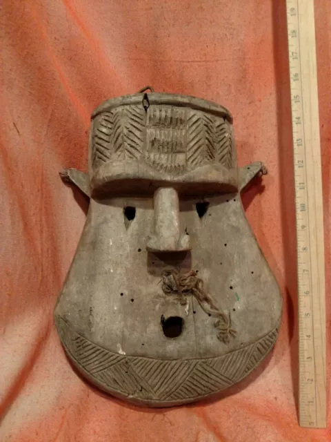 Old Makonde Mask from Tanzania — Great Details — Authentic African Wood Art
