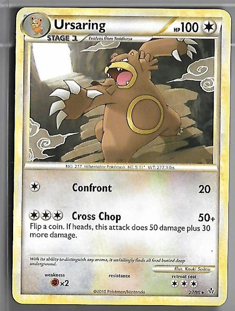 Pokemon Card Ursaring HGSS Unleashed Set 27/95 Non-Holo Rare excellent condition