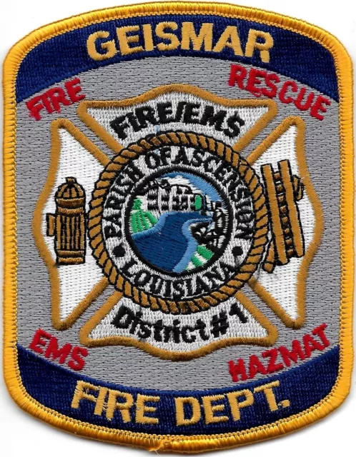 Fire Department GEISMAR Feuerwehr  LOUISIANA USA Abzeichen USA EMS HAZMAT Rescue