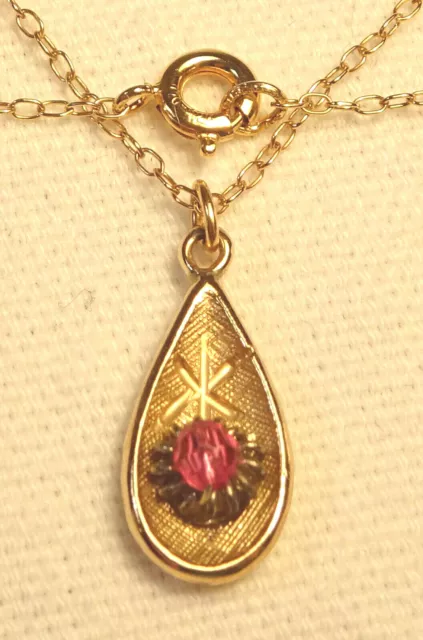 12K Gold Filled Chain Pendant Necklace Vintage 14 1/2 inch