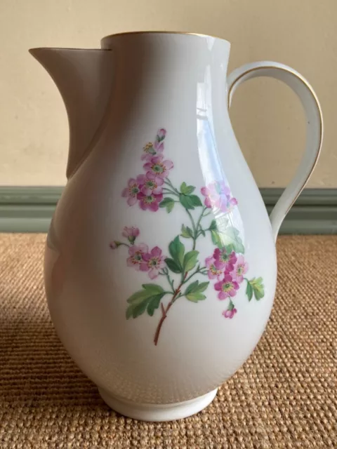 Vintage KPM Berlin Kaffeekanne Kanne Urbino Handmalerei Blumen mit Goldrand