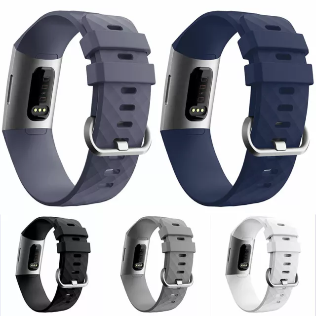 Pack 4 bracelets de sport compatibles avec fitbit charge 4 bandes et fitbit  charge 3 bandes bracelets de remplacement en silicone s