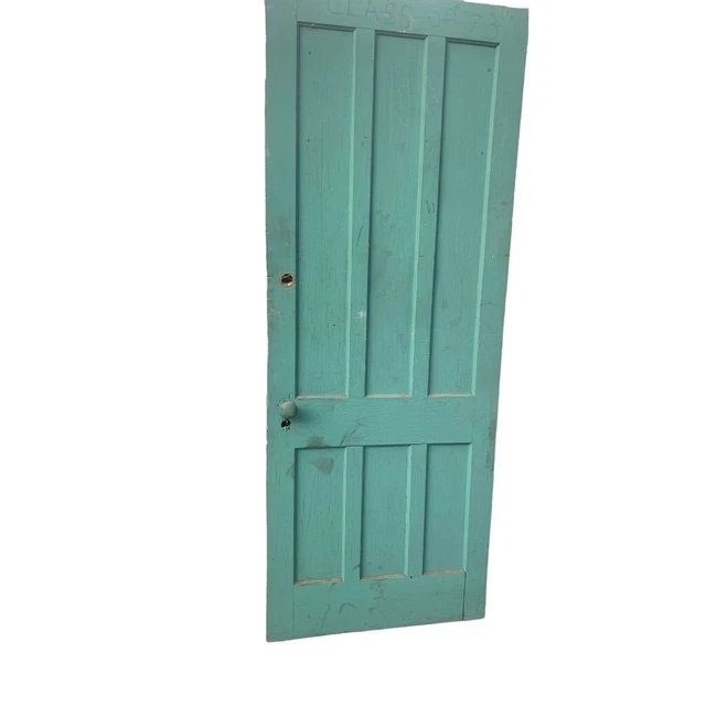 Antique 6 Panel Solid Wood Door 30" x 79" Painted Project Piece Salvage 7