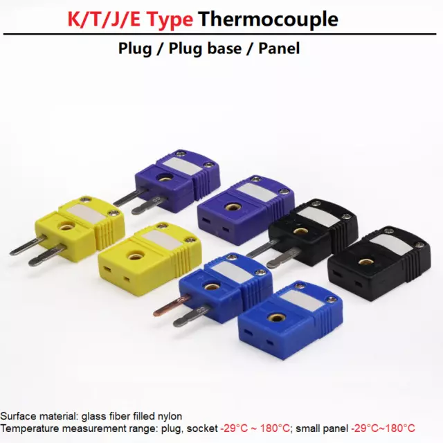 Type K/T/J/E Miniature Thermocouple Connectors Set Plug / Plug base / Panel