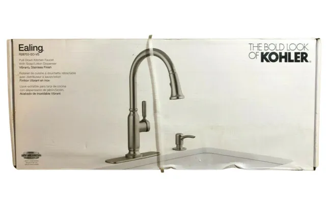 NEW KOHLER Ealing Stainless Single Handle Pulldown Kitchen Faucet (R28703-SD-VS)