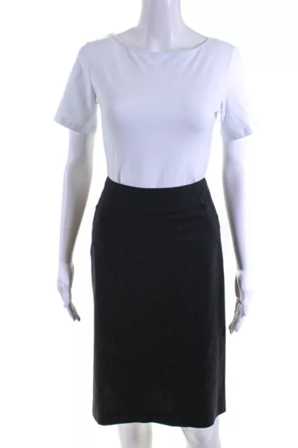 Theory Women's Wool Blend Knee Length Pencil Skirt Black Size 12