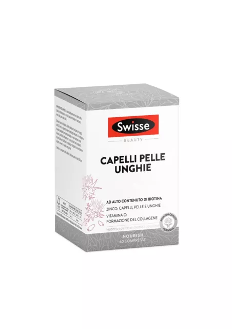 Swisse Capelli Pelle Unghie 60 compresse - Integratore di Biotina, Vitamina C, Z