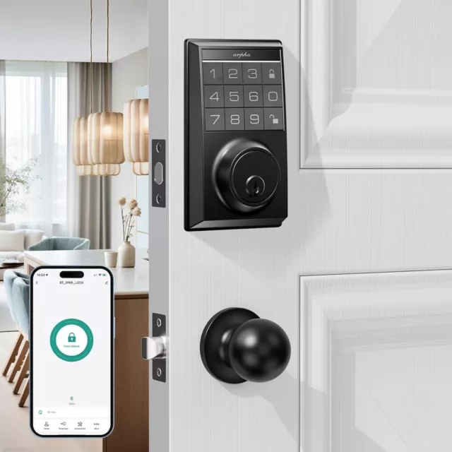 Smart Ball Lock+Keypad Lock Keyless Entry App Control Anti-Peeping Password Lock