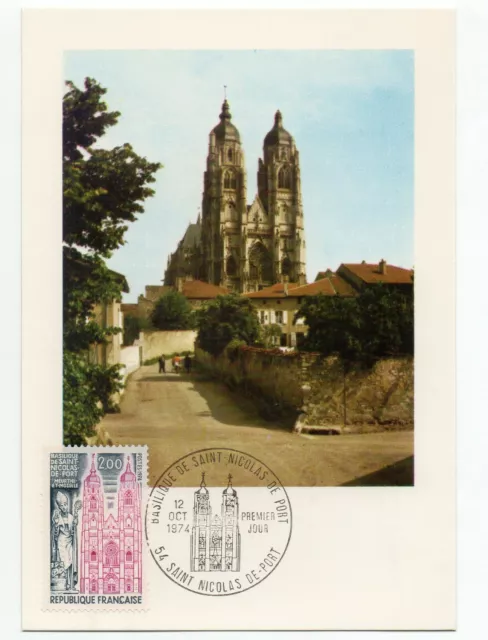 FRANCE Carte Postale - carte Maximum - 1974 Saint Nicolas de Port - Basilique