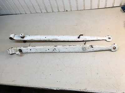 Antique Hand Forged Pair Iron Barn Door Strap Hinges 26” Long x 2. in Pair
