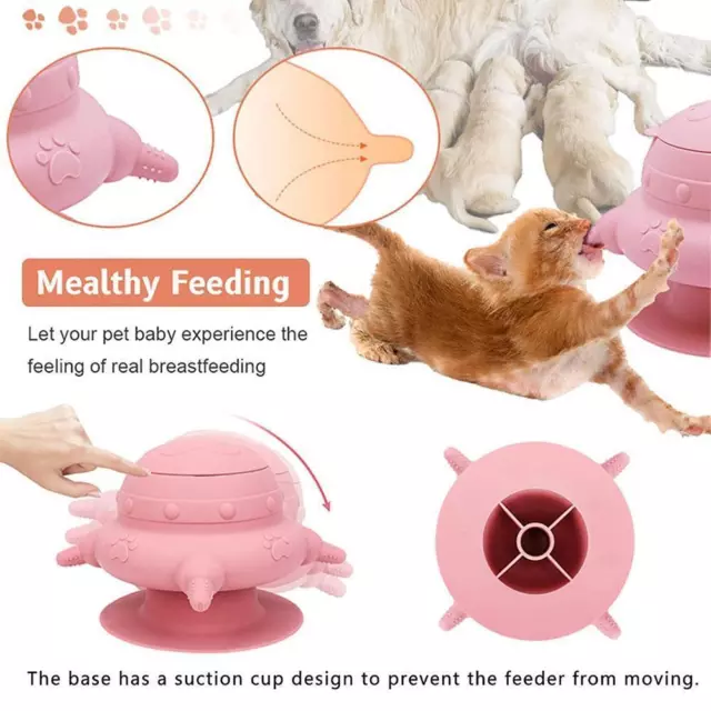 Pet Milk Feeder Cat Dog Biomimetic Silicone Automatic Feeding Feeder` X4A7 F7N6 3