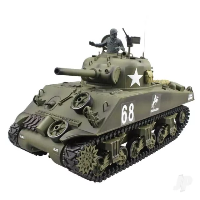 1/16 RC BB Tank Heng Long Radio Remote Control 2.4G M4A3 SHERMAN IR V7 Smoke UK