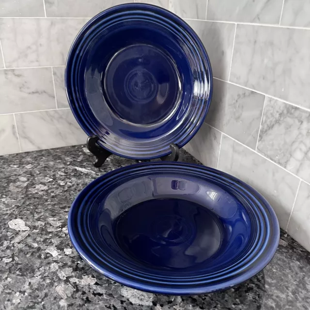 Homer Laughlin  Fiesta Cobalt Blue  Rimmed Soup Bowl 2