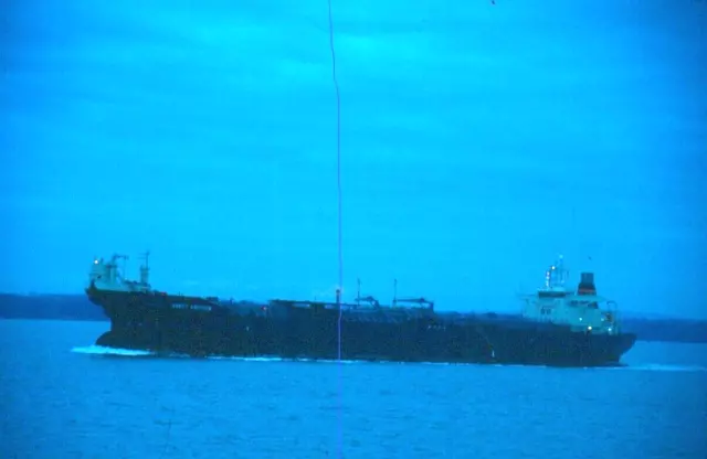 Original Ship Colour Slide Of A Large Oil Tanker 'Nancy Knutsen' In The Solent.