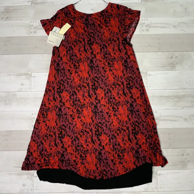 Kensie Rouge Combo Layered Hem Printed Dress Large 3